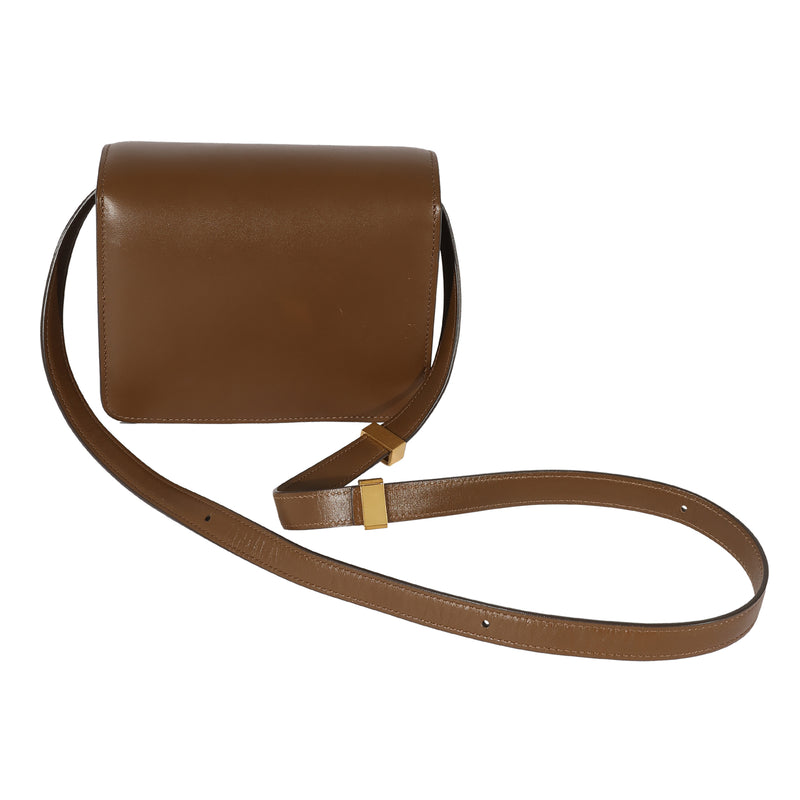 Celine Brown Smooth Leather Small Box Bag Handbag