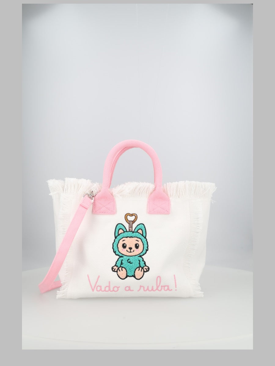 Mc2 Saint Barth Vado A Ruba Monster Tote Bag — White Cotton