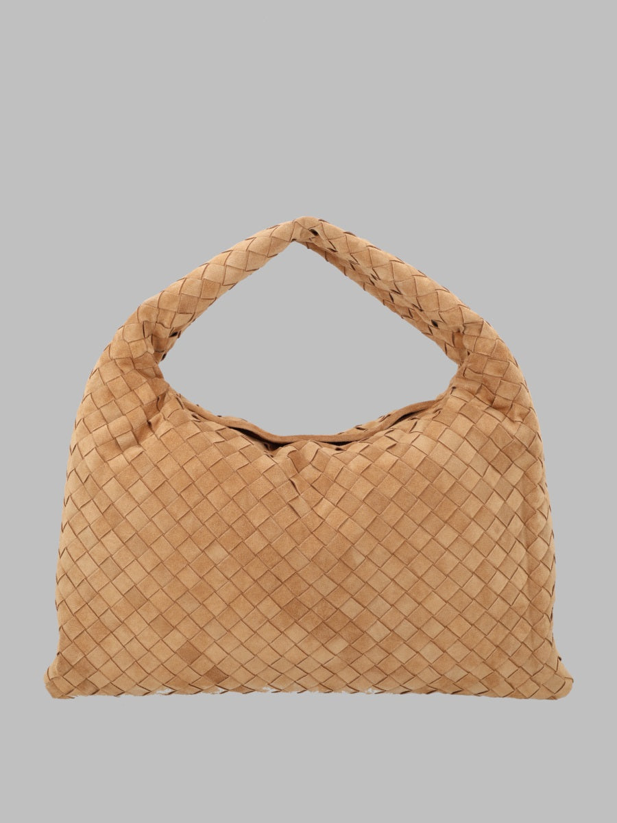 Bottega Veneta Hop Shoulder Bag — Beige Leather