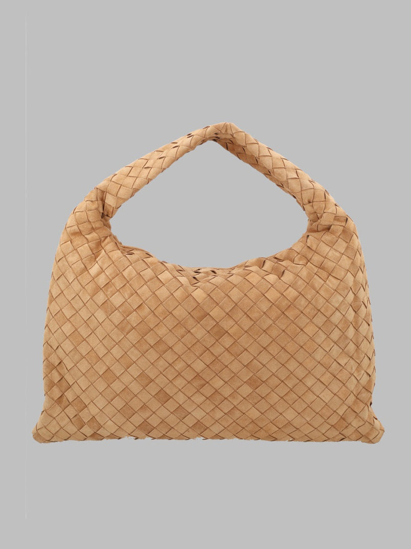 Bottega Veneta Hop Shoulder Bag — Beige Leather