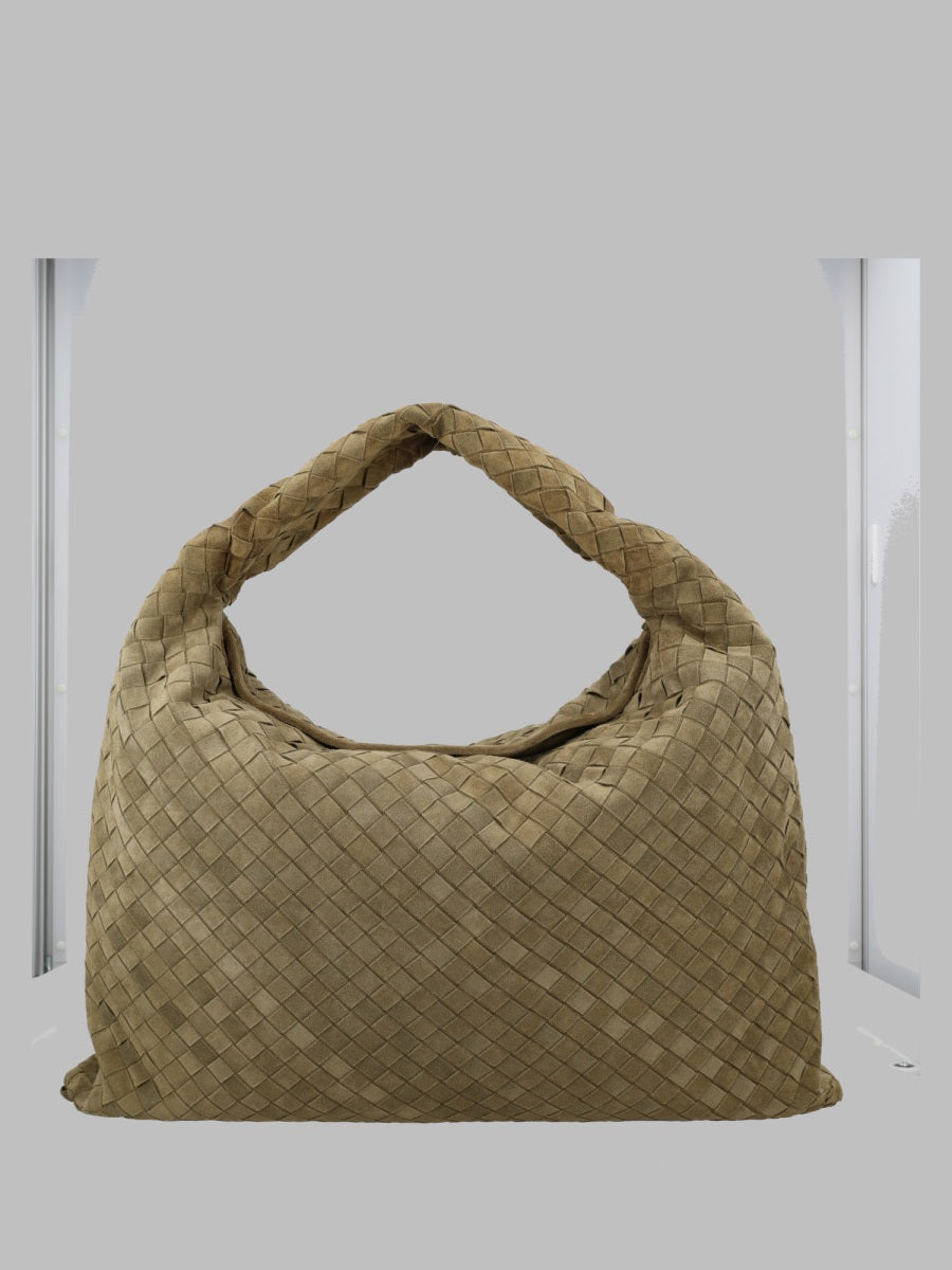 Bottega Veneta Hop Shoulder Bag — Green Calf Leather