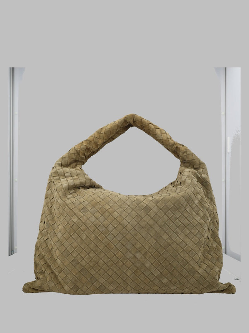 Bottega Veneta Hop Shoulder Bag — Green Calf Leather