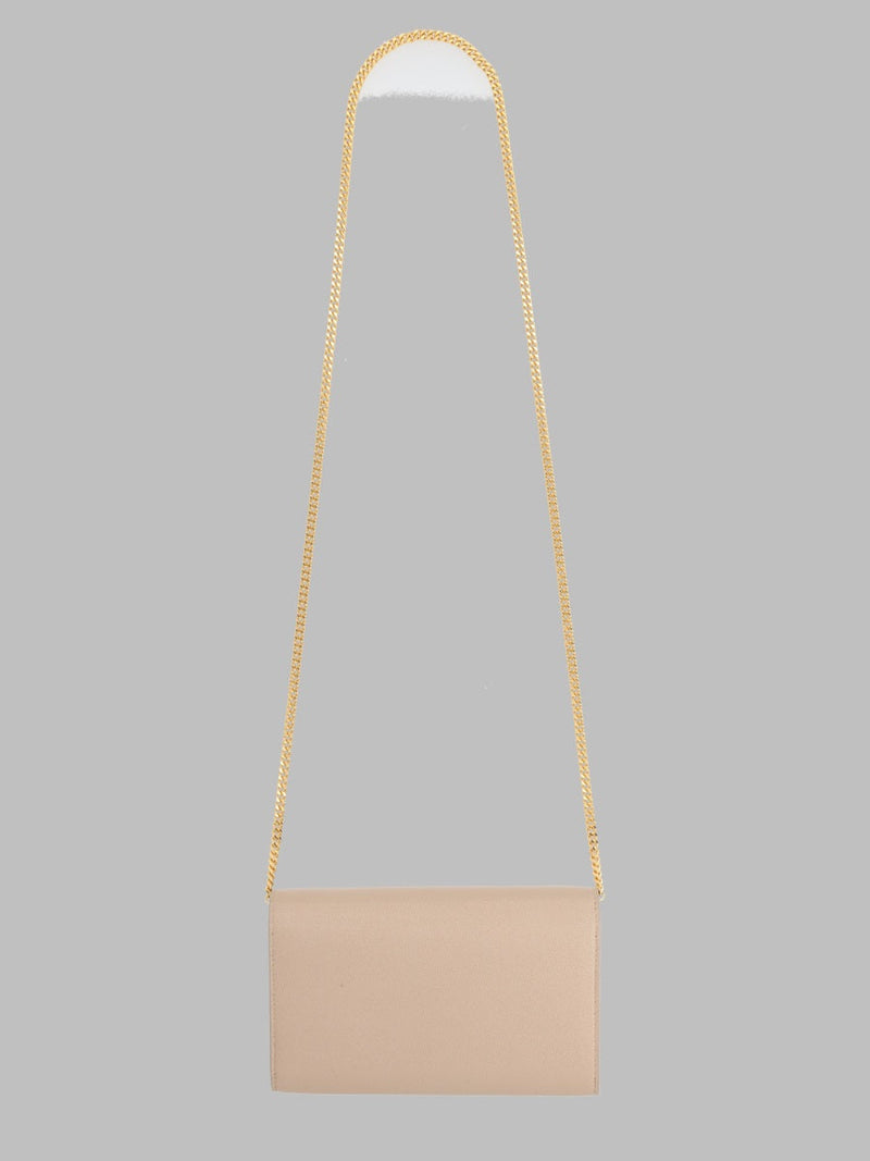 Saint Laurent Uptown Clutch — Beige Leather