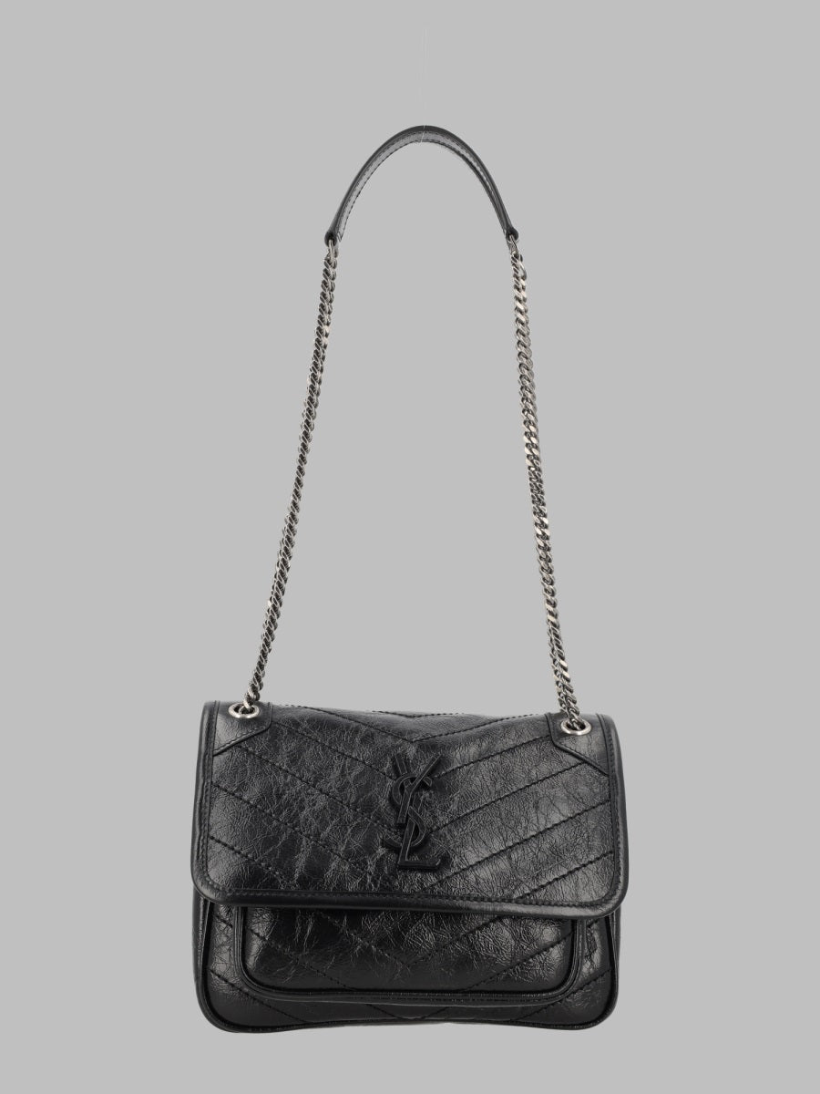 Saint Laurent Niki Baby Shoulder Bag — Black Leather