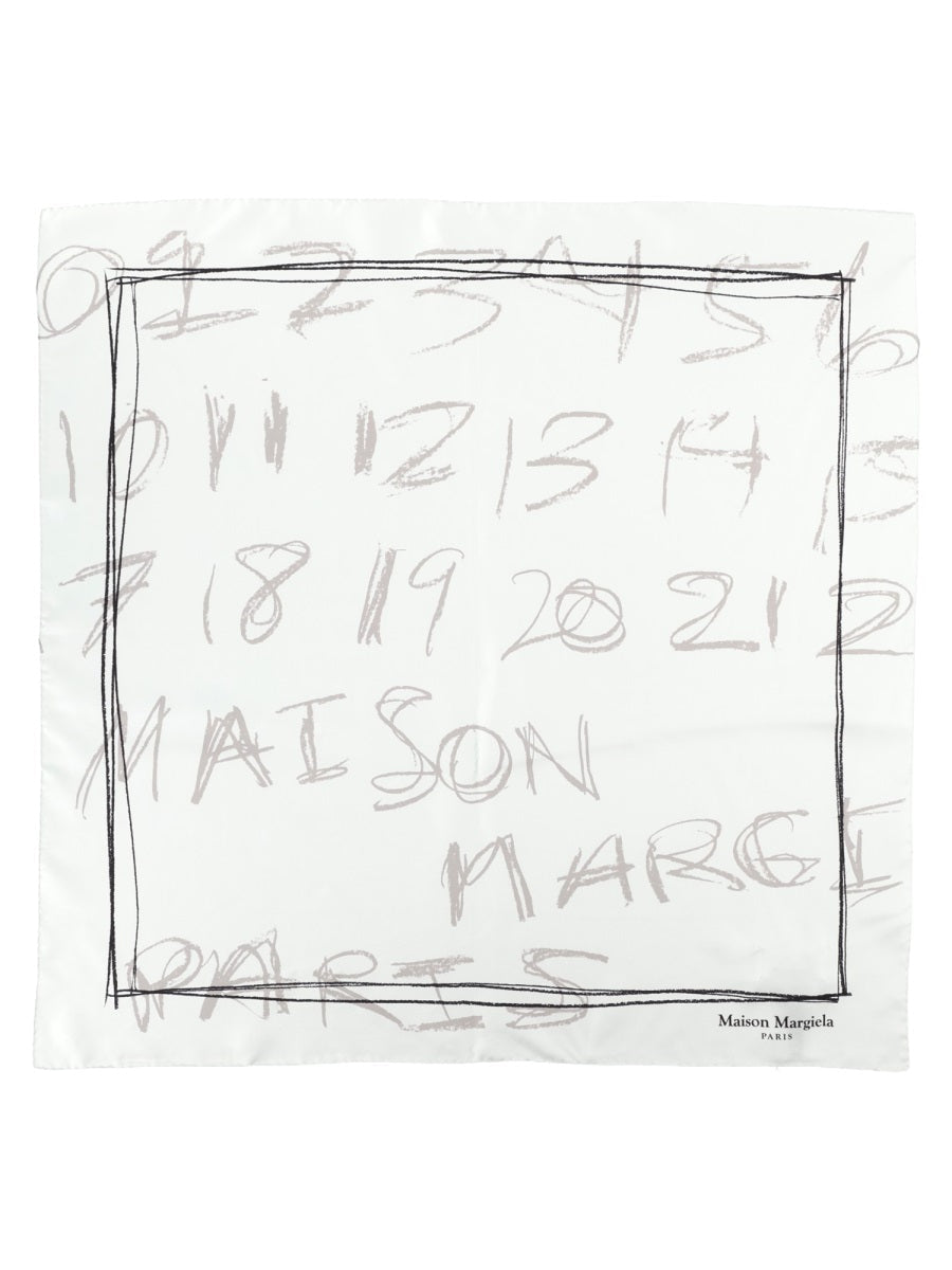Maison Margiela Silk Foulard Scarf — White Scarfs