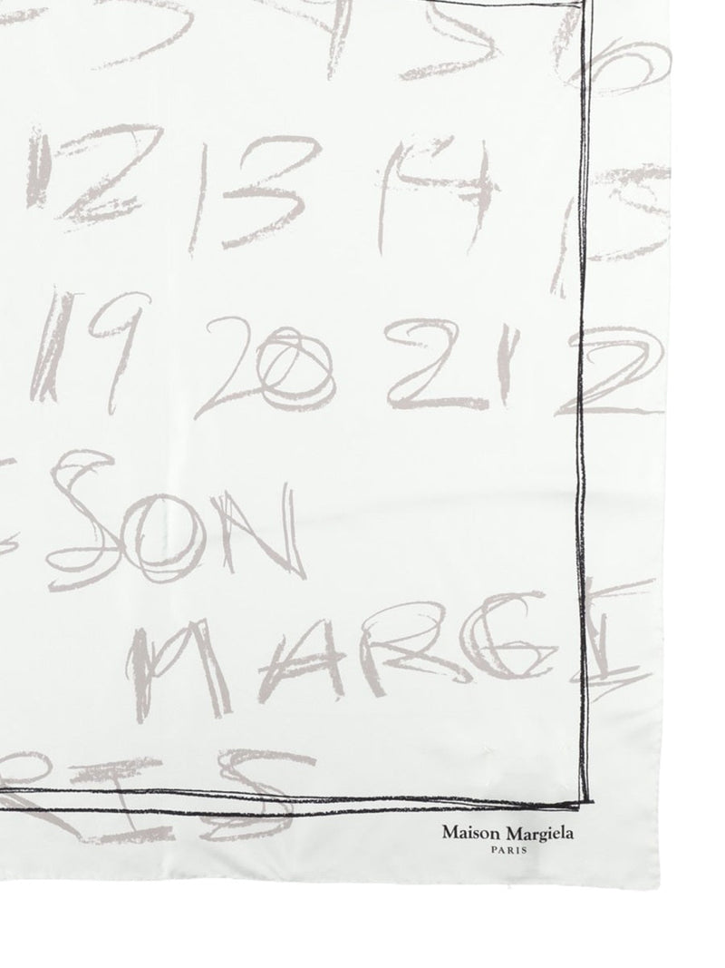 Maison Margiela Silk Foulard Scarf — White Scarfs
