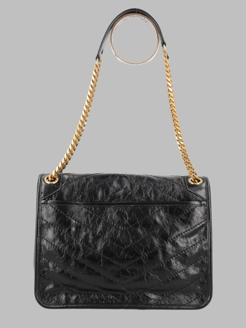 Saint Laurent Quilted Calf Leather Shoulder Bag — Black Skin