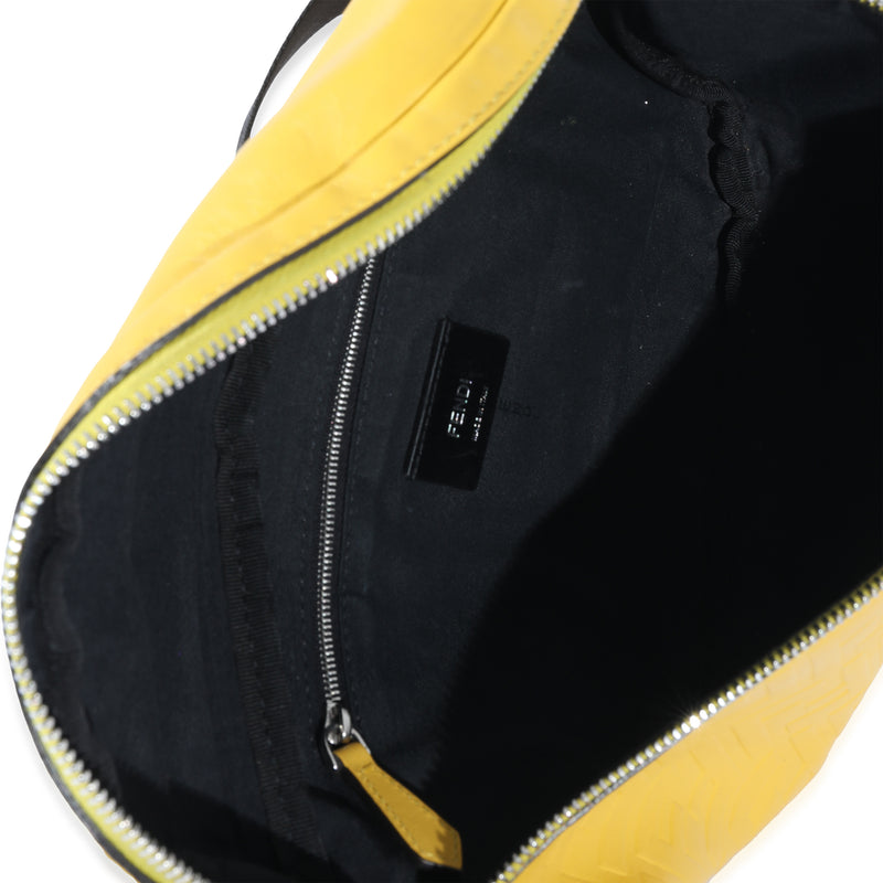Fendi Yellow Calfskin Ff 1974 Embossed Belt Bag Leather Handbag