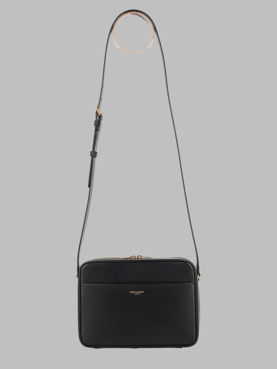 Saint Laurent Calfskin Camera Bag — Black Calf Skin
