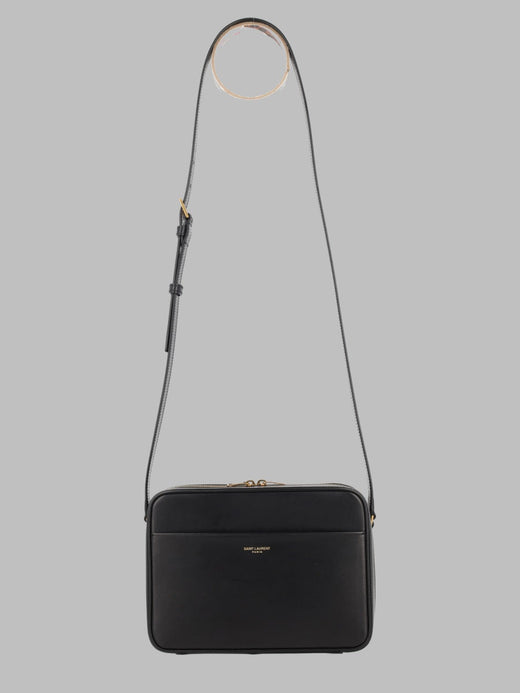 Saint Laurent Calfskin Camera Bag — Black Calf Skin