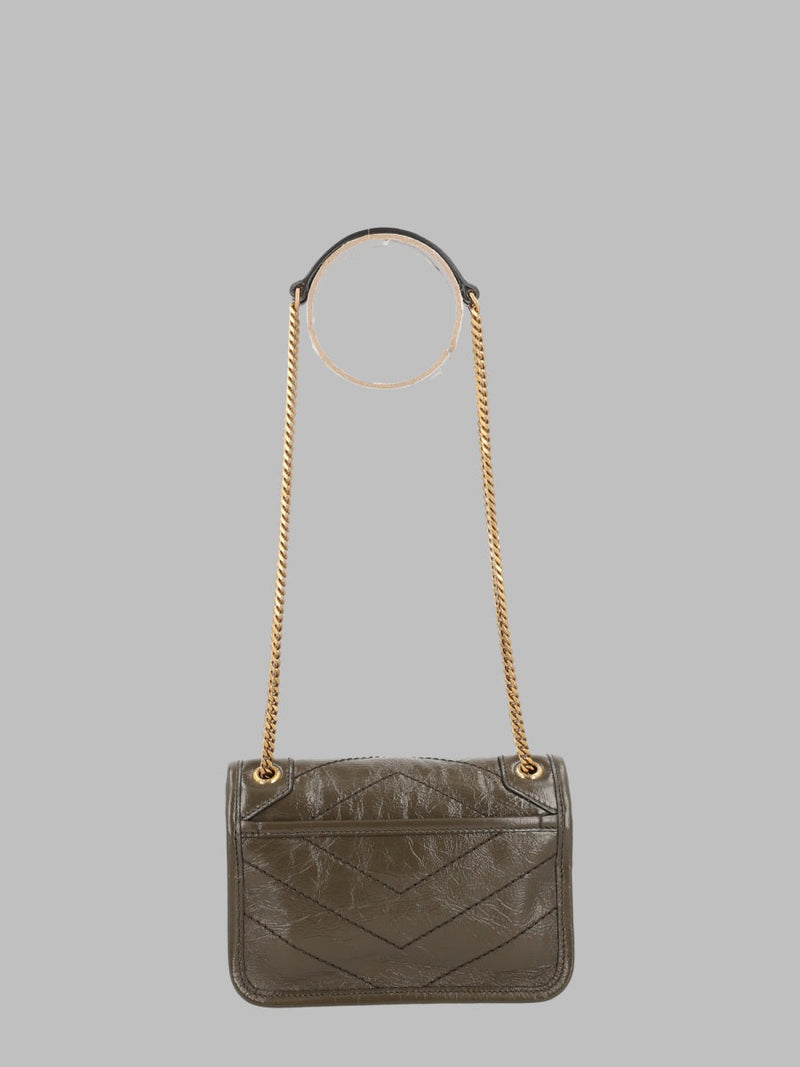 Saint Laurent Niki Mini Shoulder Bag — Brown Calf Skin