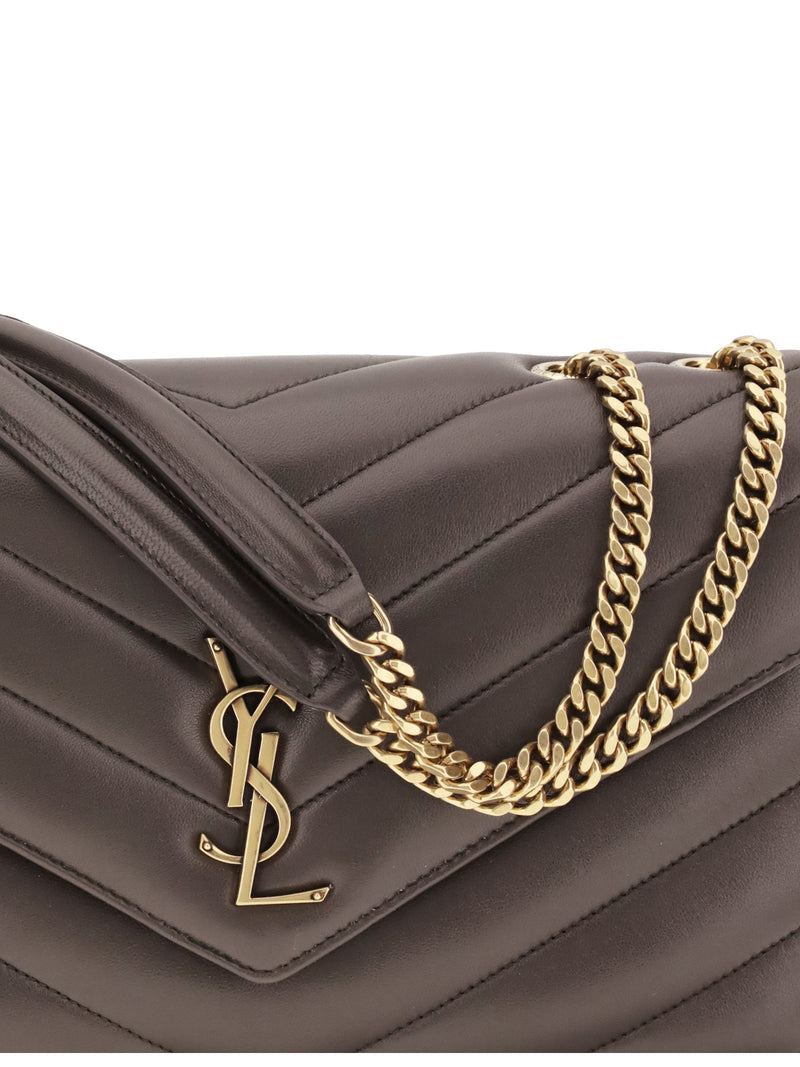 Saint Laurent Loulou Shoulder Bag — Gray Lamb Ovis Aries