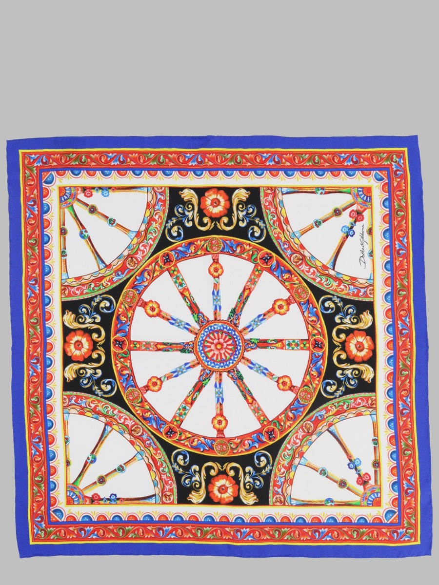 Dolce & Gabbana Silk Twill Foulard Scarf — Black Scarfs