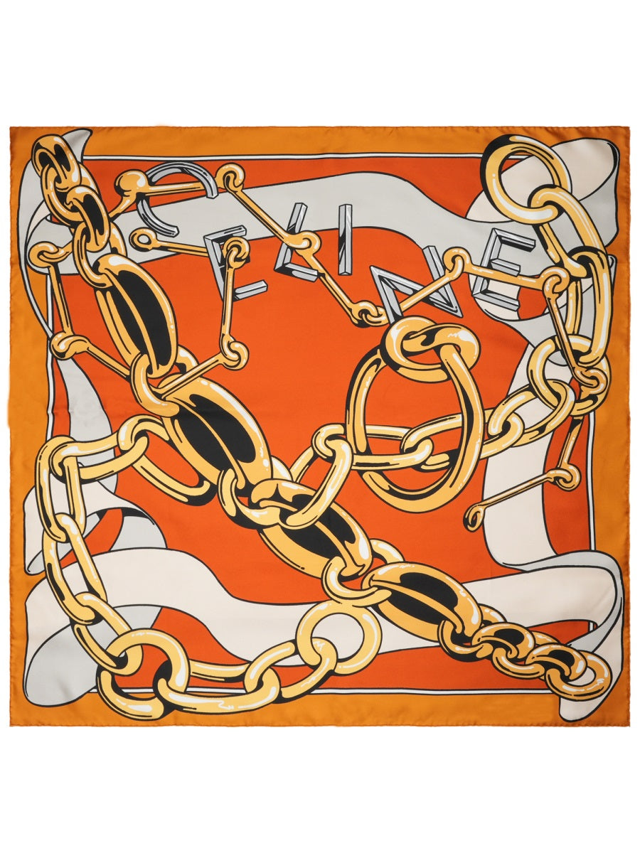 Celine Silk Twill Carré Scarf — Multicolor Scarfs