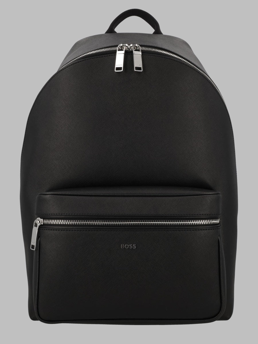 Hugo Boss Backpack — Black Bonded Leather