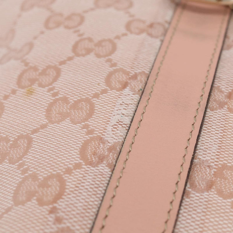 Gucci Abbey Zip Tote Gg Canvas And Leather Pink