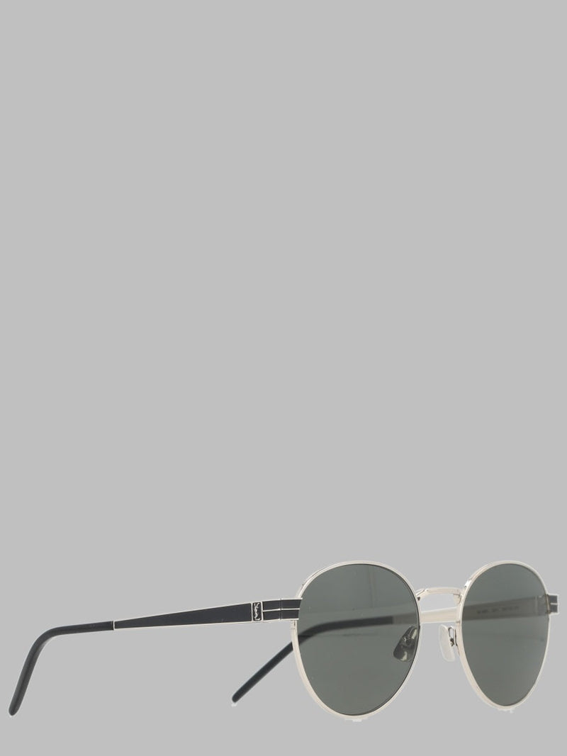 Saint Laurent 610926_y99488130 Logo-Engraved Metal Sunglasses — Black