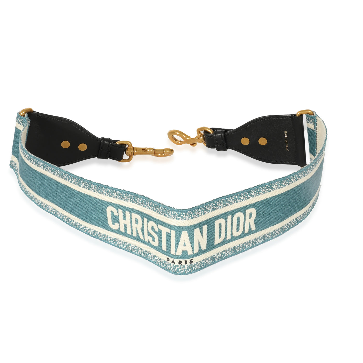 Christian Dior Blue Canvas Logo Embroidered Strap Beige; Bag