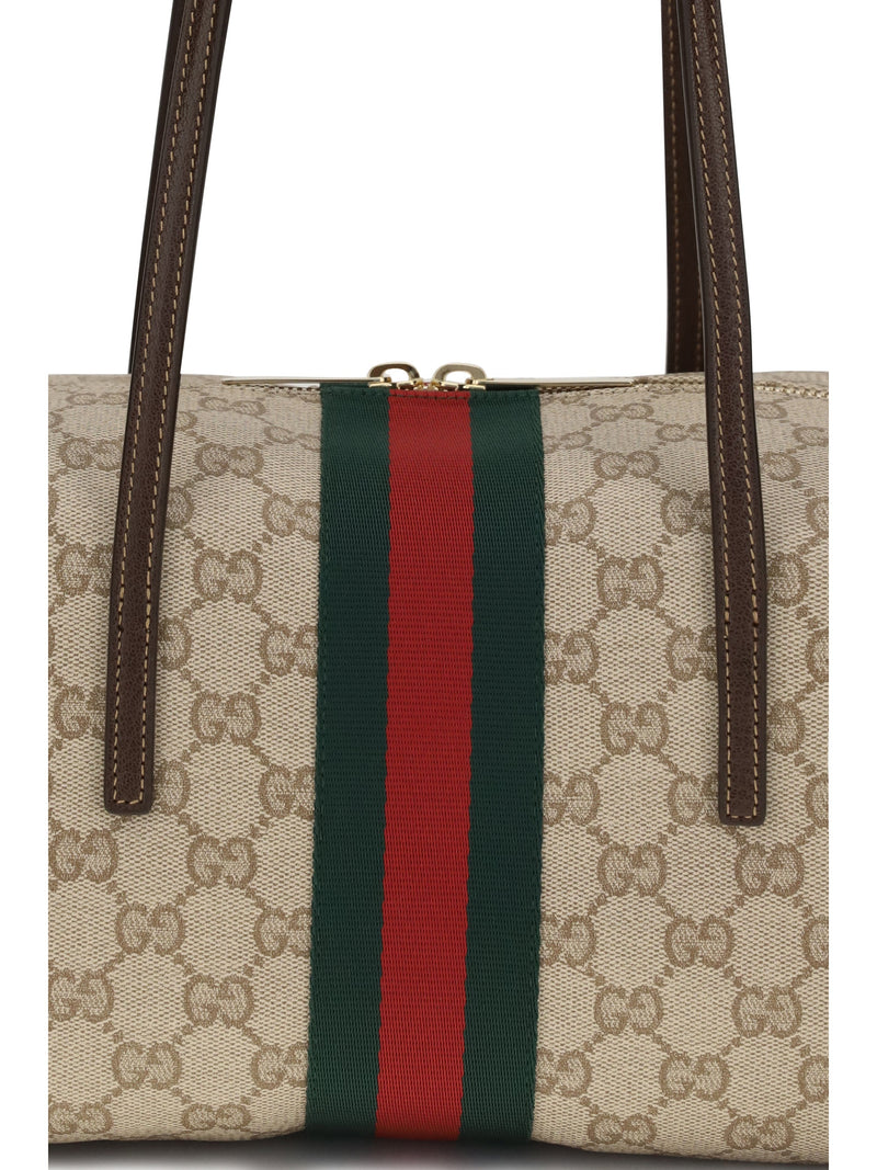 Gucci Boston Melrose Shoulder Bag — Beige Cotton; Linen; Polyurethane