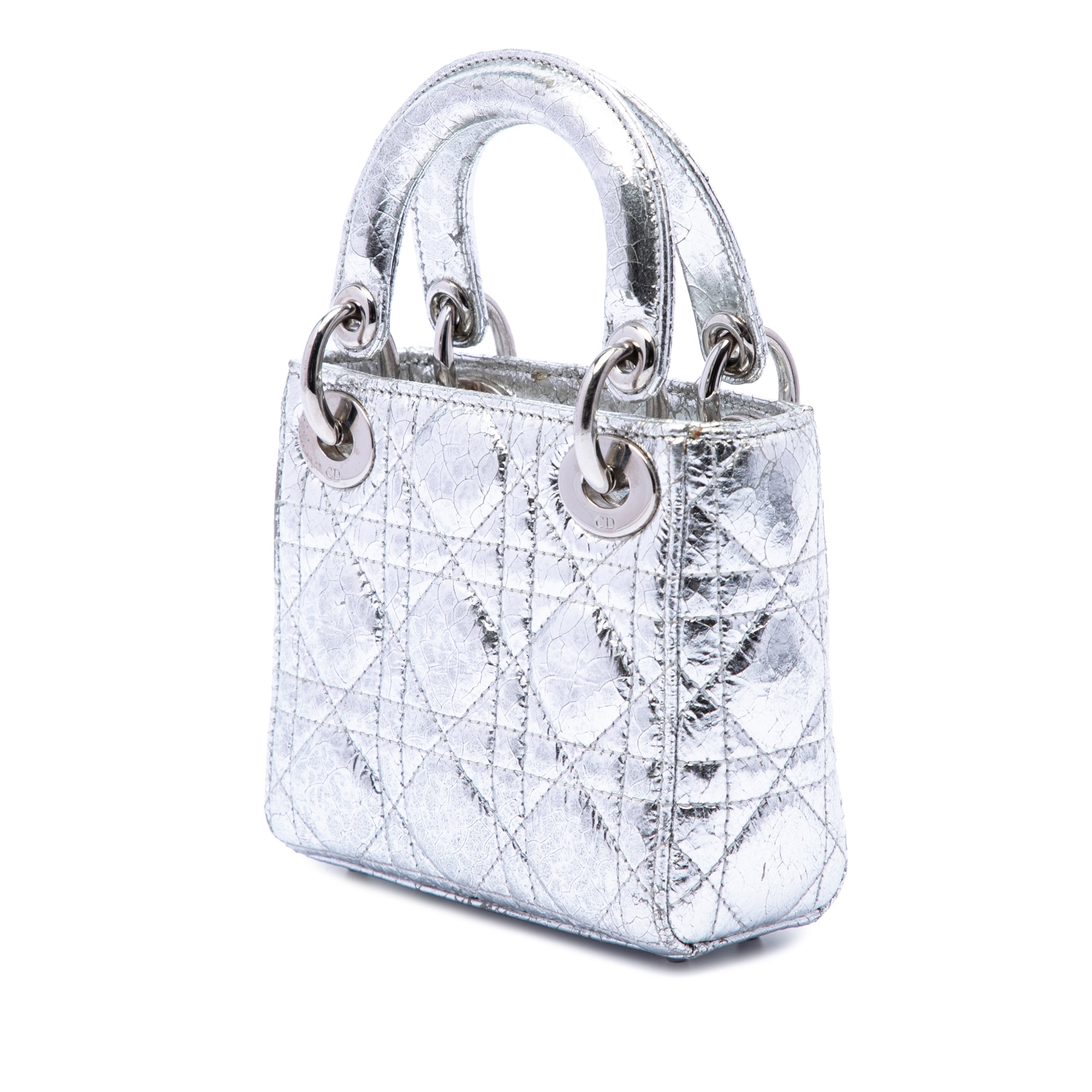 Micro Metallic Crinkled Calfskin Cannage Lady Dior - Image 2