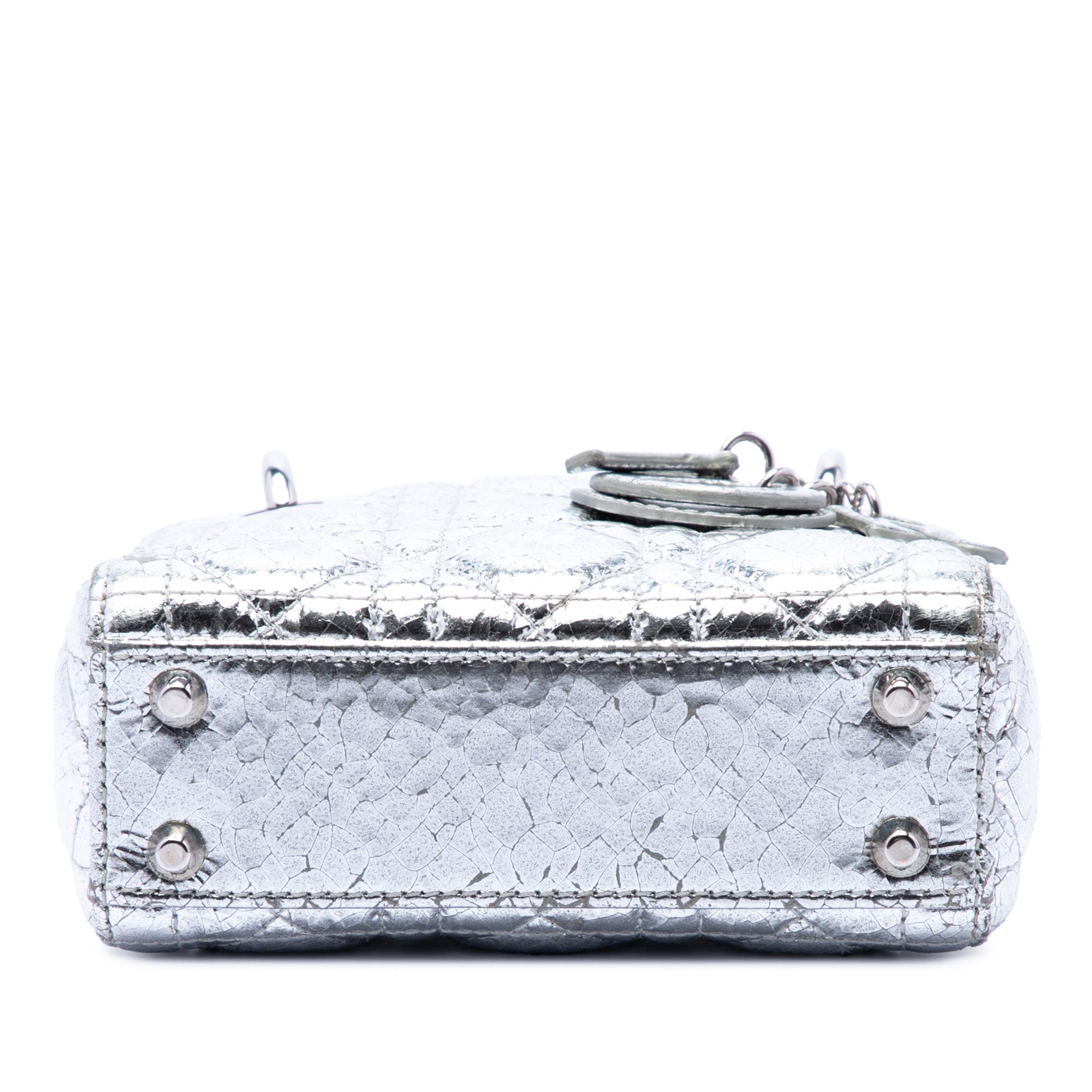 Micro Metallic Crinkled Calfskin Cannage Lady Dior - Image 3