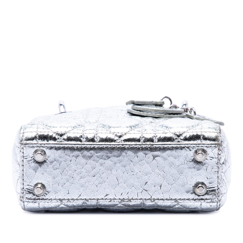 Micro Metallic Crinkled Calfskin Cannage Lady Dior - Image 3