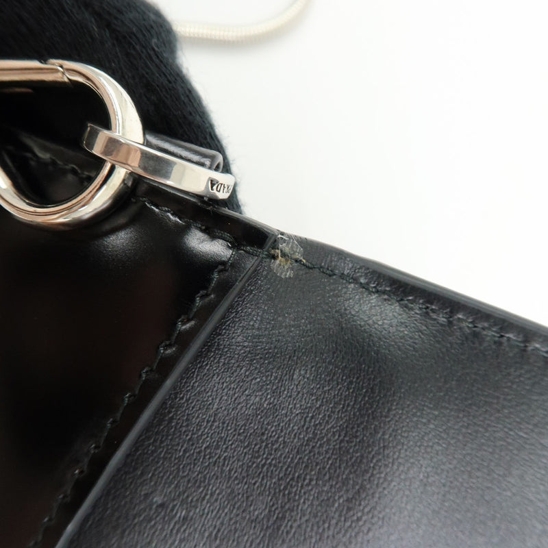 Prada Envelope Logo Clutch Spazzolato Leather Black