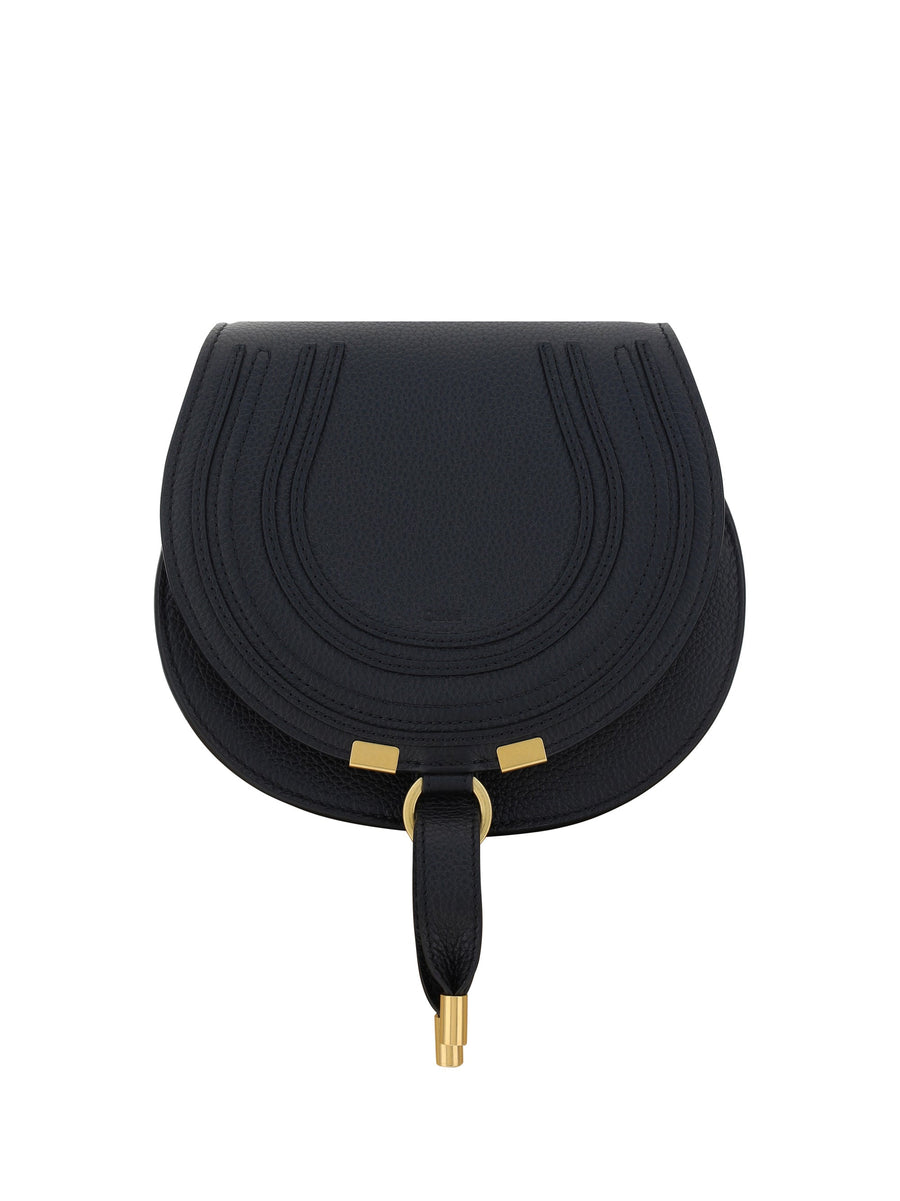 Chloé Marcie Shoulder Bag — Black Calf Leather