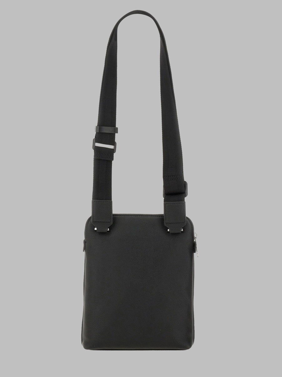 Hugo Boss Logo-Detail Leather Shoulder Bag — Black