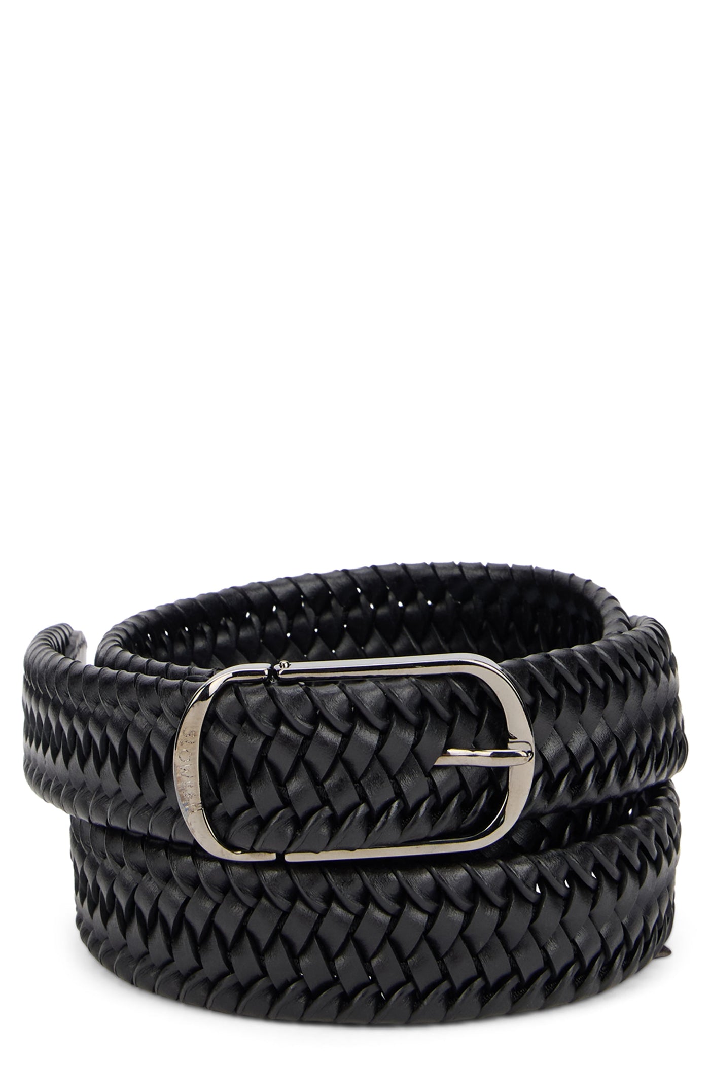 Slowear Woven Leather Belt — Black