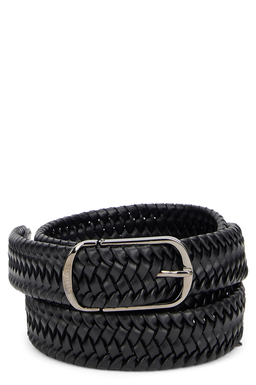 Slowear Woven Leather Belt — Black