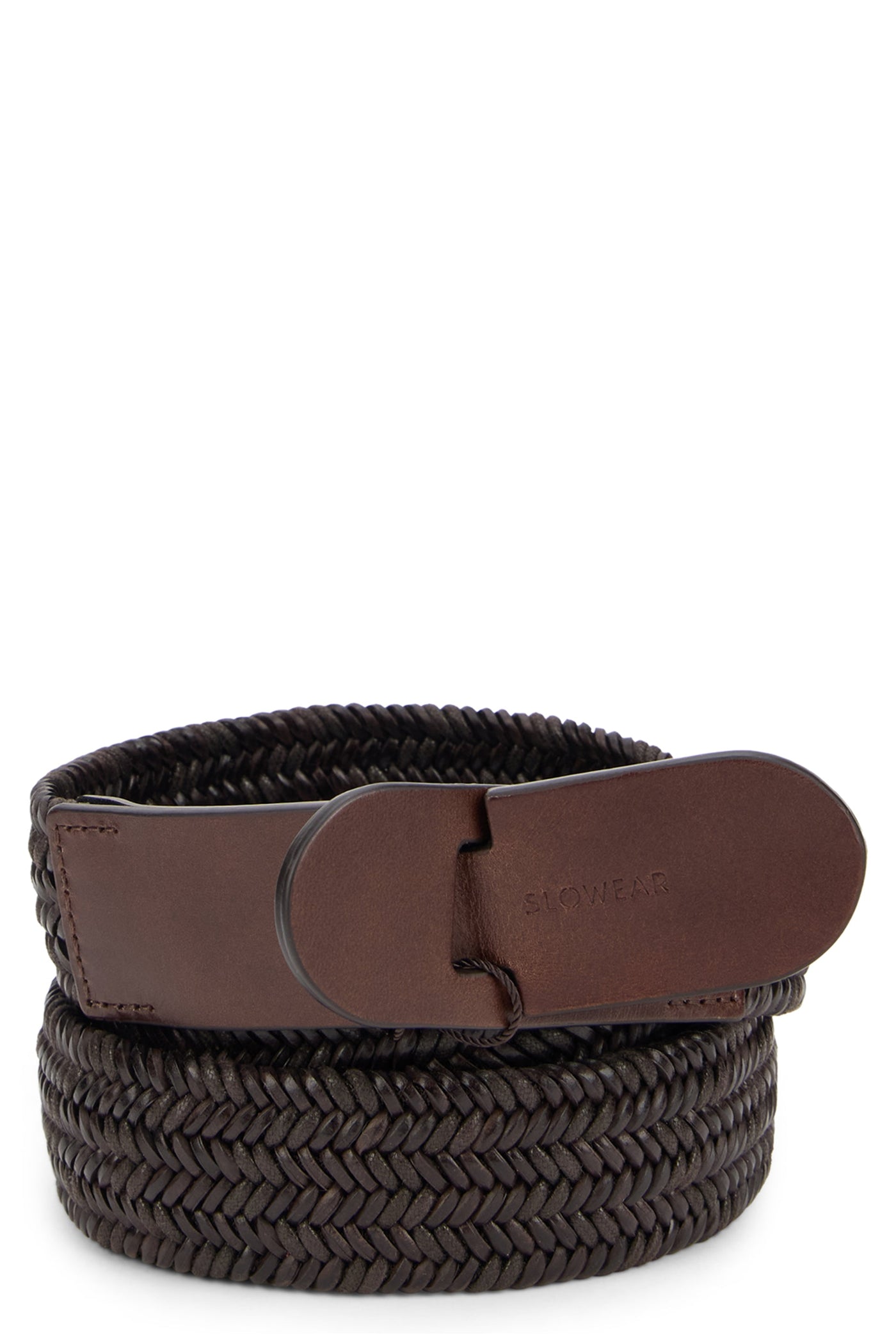 Slowear Woven Leather Belt — Brown