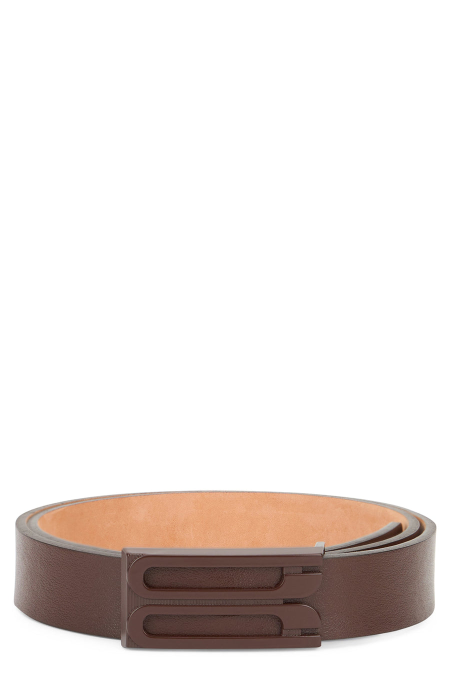 Victoria Beckham B Frame Belt — Brown Leather