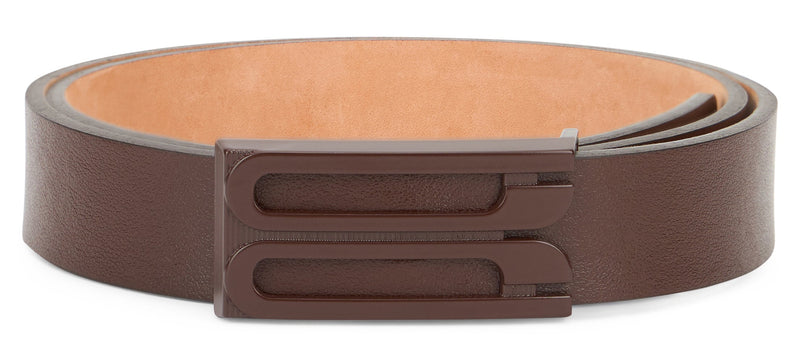 Victoria Beckham B Frame Belt — Brown Leather