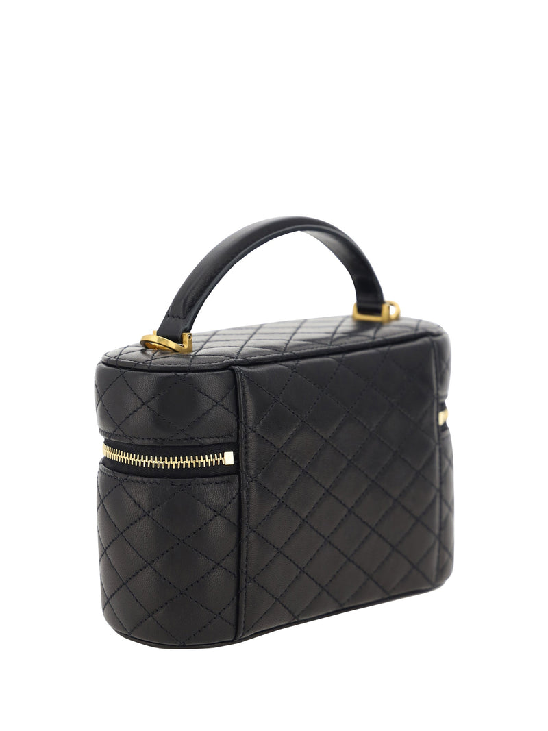 Saint Laurent Vanity Gaby Top Handle Bag — Black Lamb Ovis Aries
