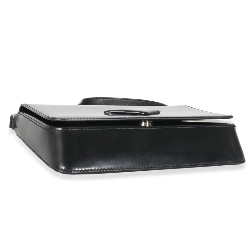 Prada Black Brushed Leather Shoulder Bag Handbag