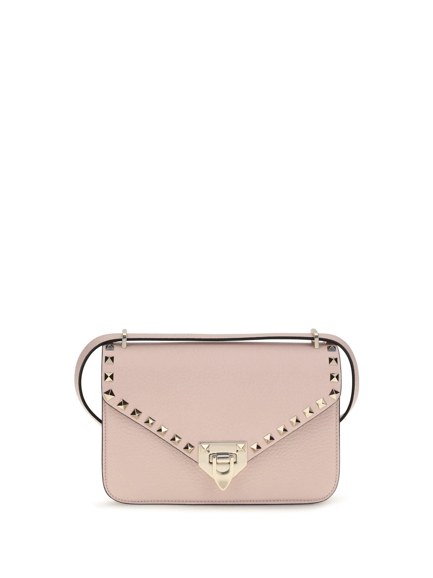 Valentino Garavani Rockstud Shoulder Bag — Pink Calf Leather (bos Taurus)