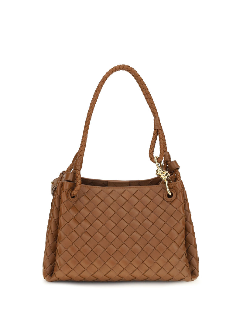 Bottega Veneta Intrecciato Shoulder Bag — Brown Calf Leather