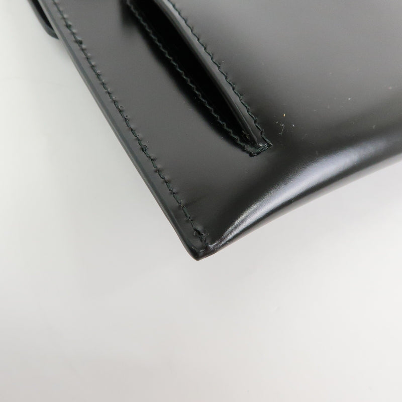Prada Envelope Logo Clutch Spazzolato Leather Black