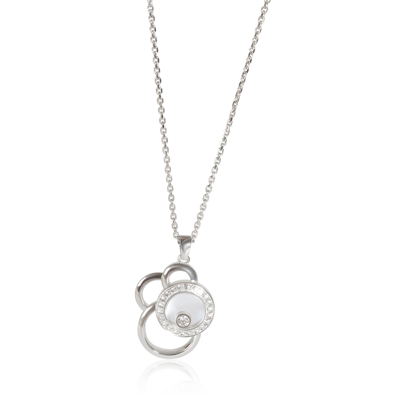Chopard White Gold Diamond Happy Diamonds Pendant 18k