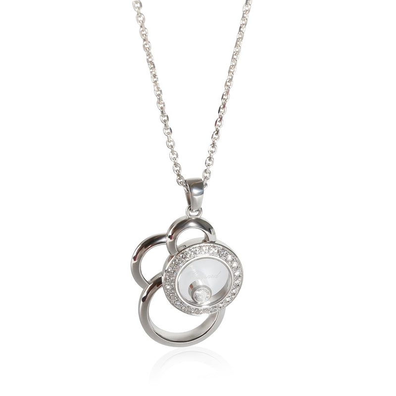 Chopard White Gold Diamond Happy Diamonds Pendant 18k