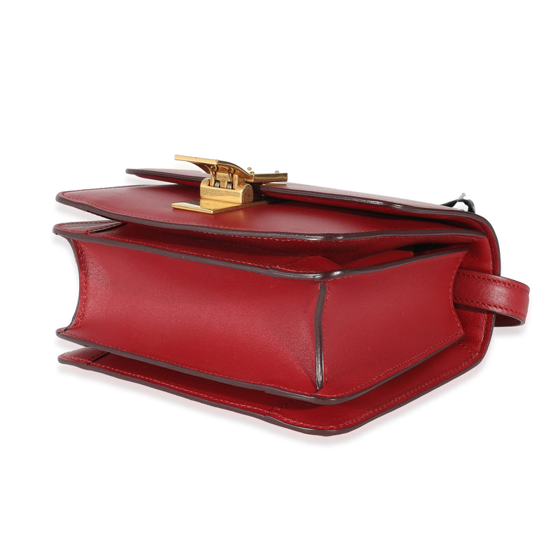 Celine Red Smooth Calfskin Small Classic Box Bag Leather Handbag
