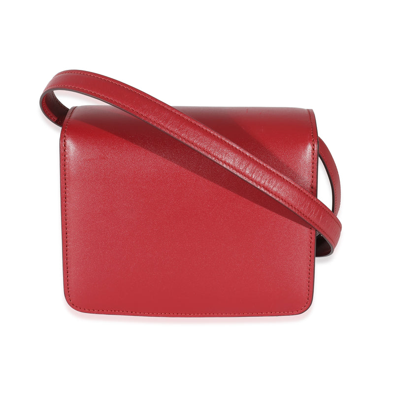 Celine Red Smooth Calfskin Small Classic Box Bag Leather Handbag