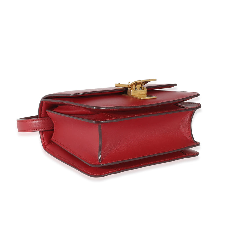 Celine Red Smooth Calfskin Small Classic Box Bag Leather Handbag