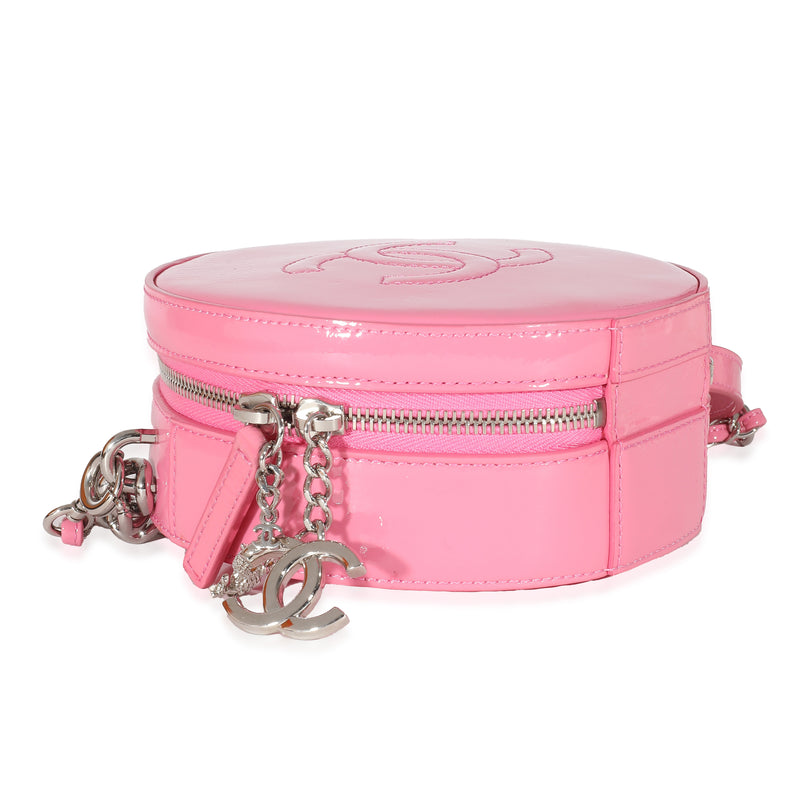 Chanel Pink Glazed Calfskin Round As Earth Bag Patent Leather Handbag