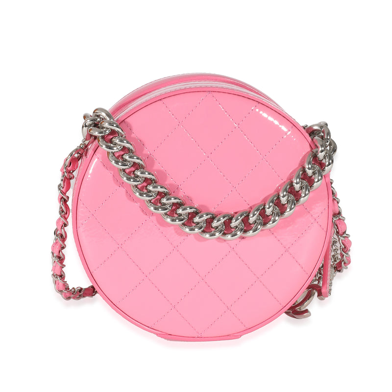 Chanel Pink Glazed Calfskin Round As Earth Bag Patent Leather Handbag