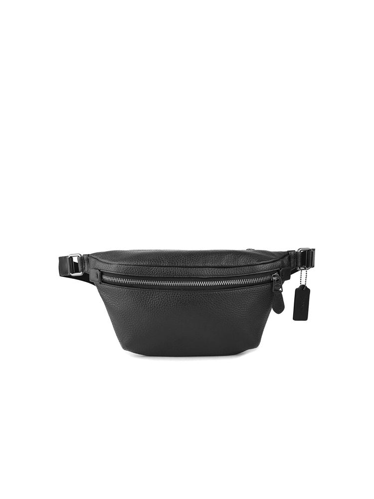 Coach Pebbled Leather Belt Bag — Black
