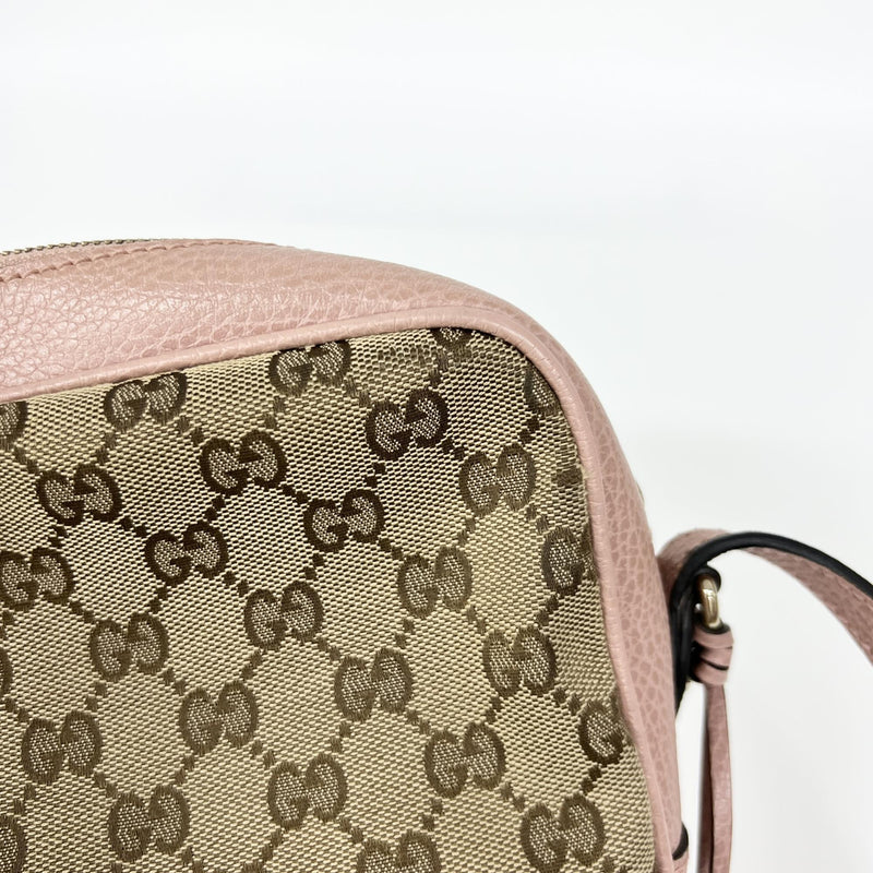 Gucci Bree Disco Gg Canvas With Leather Brown Bag
