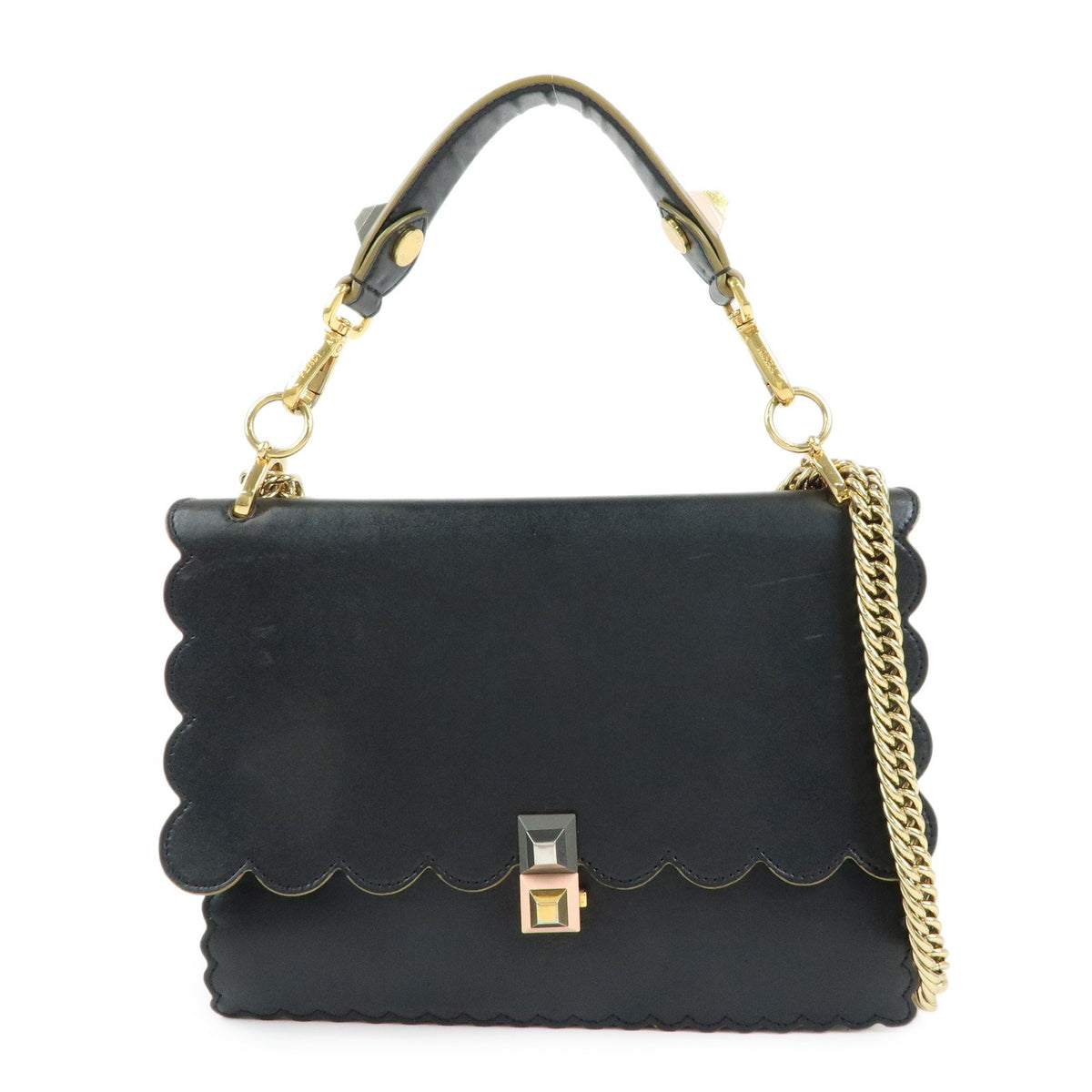 Fendi Kan I Leather Black Bag
