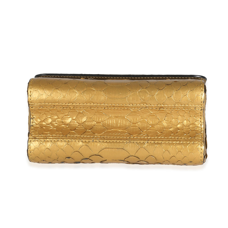 Louis Vuitton Metallic Gold Python Twist Pm Exotic Handbag